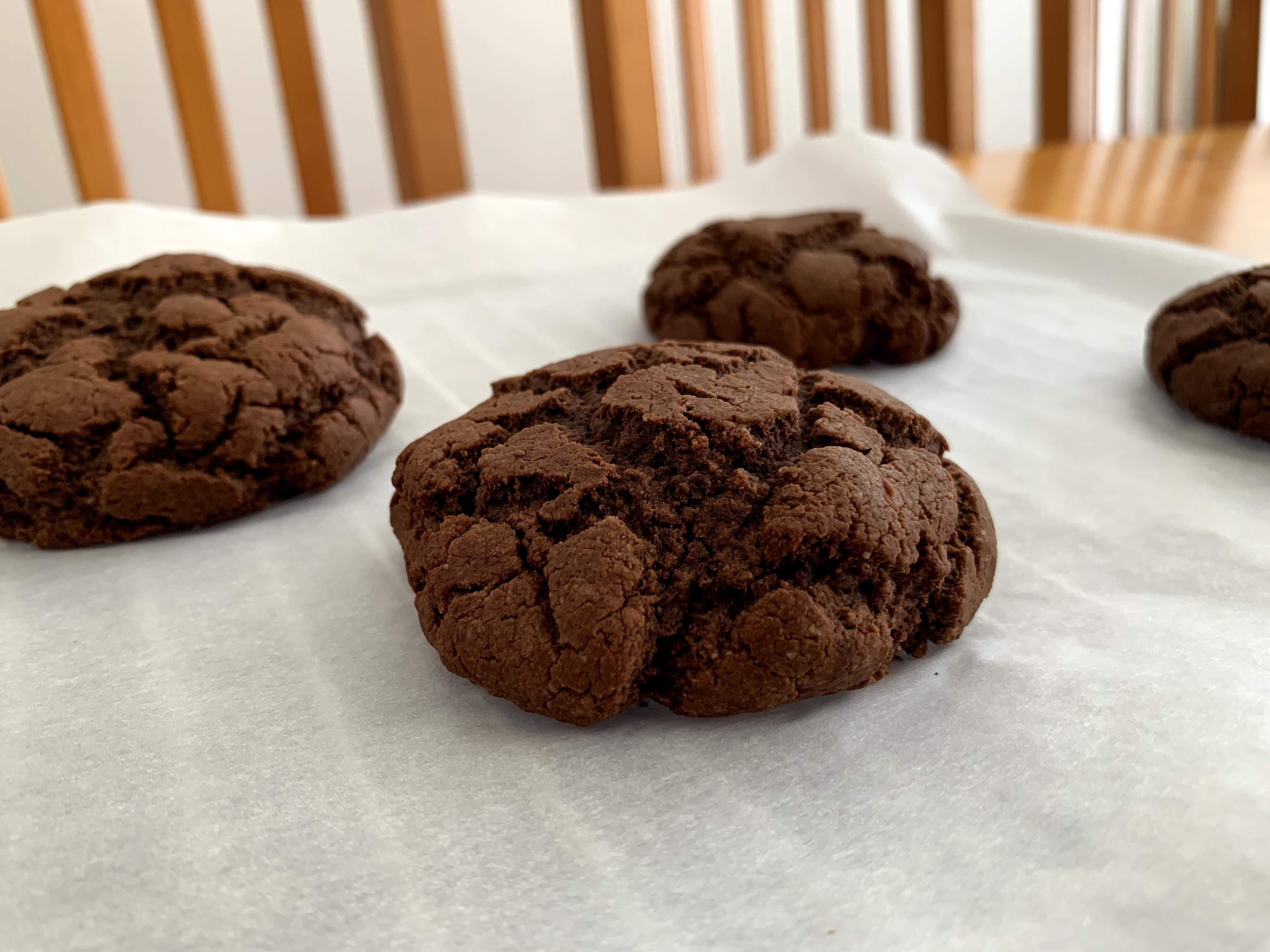 freshly baked chocolate biscuits