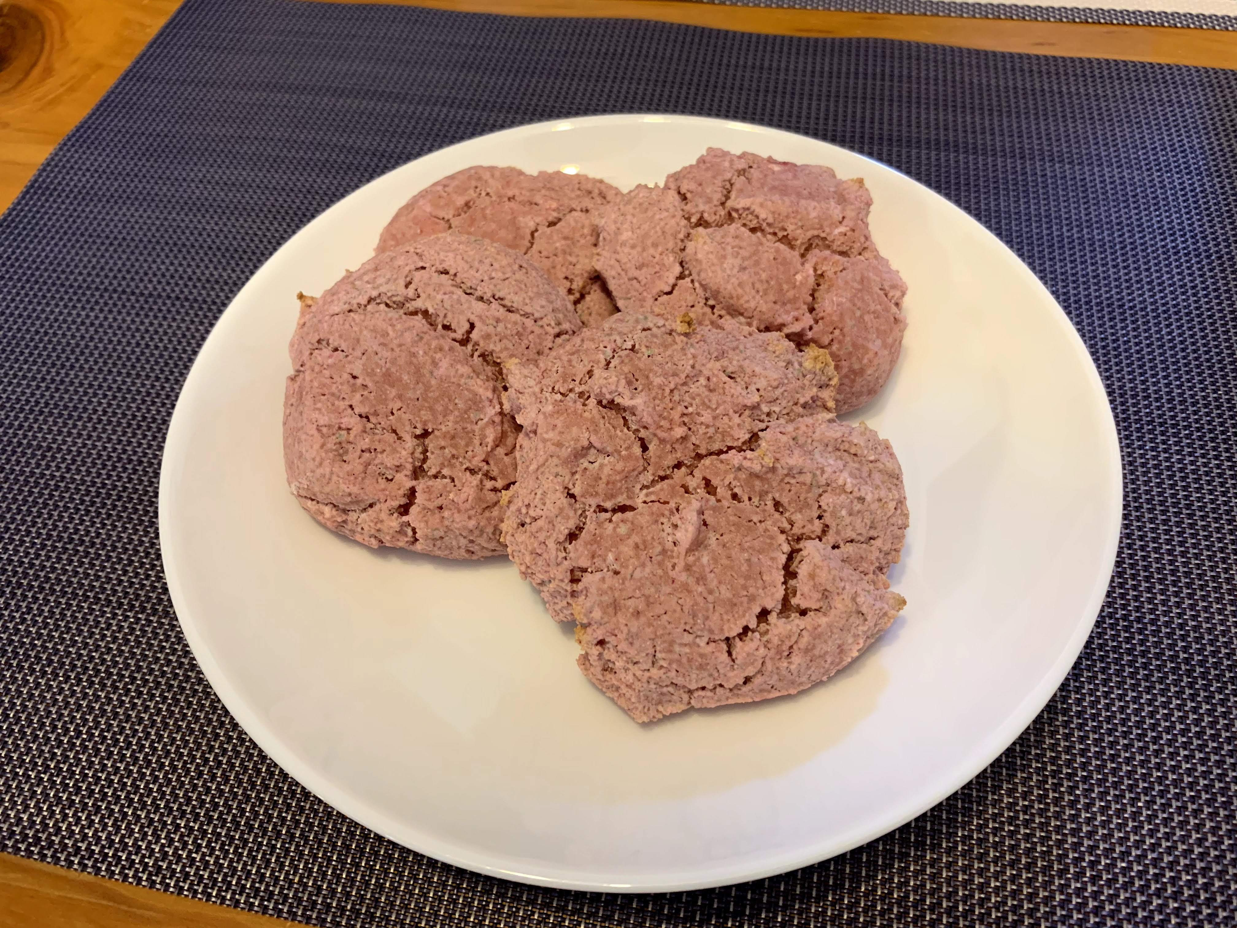 pink-potato rice flour biscuits