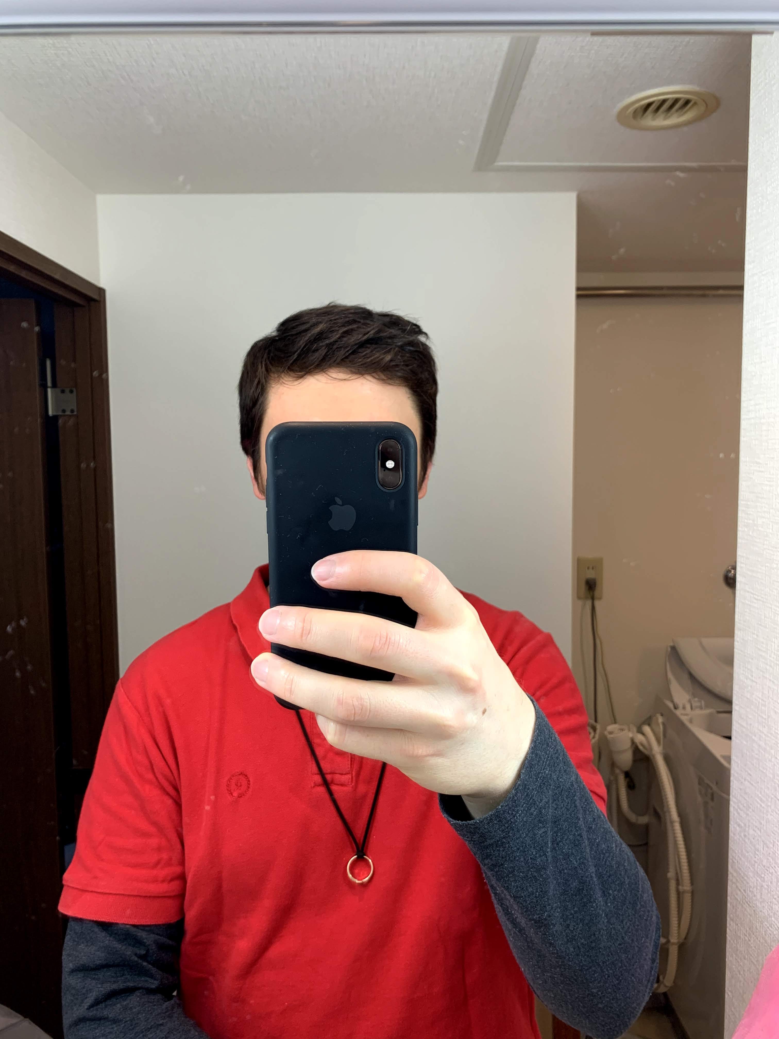 photo of hair before having my wife cut it