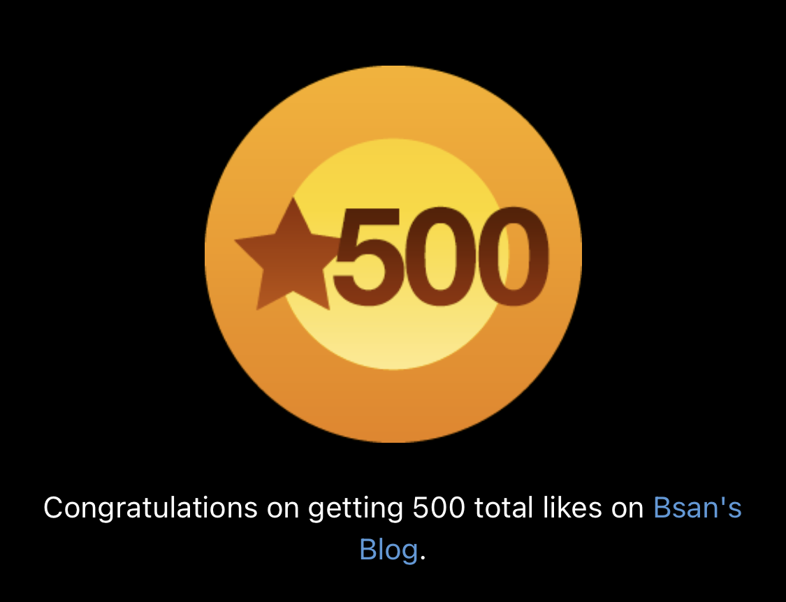 sticker for 500 likes on blog